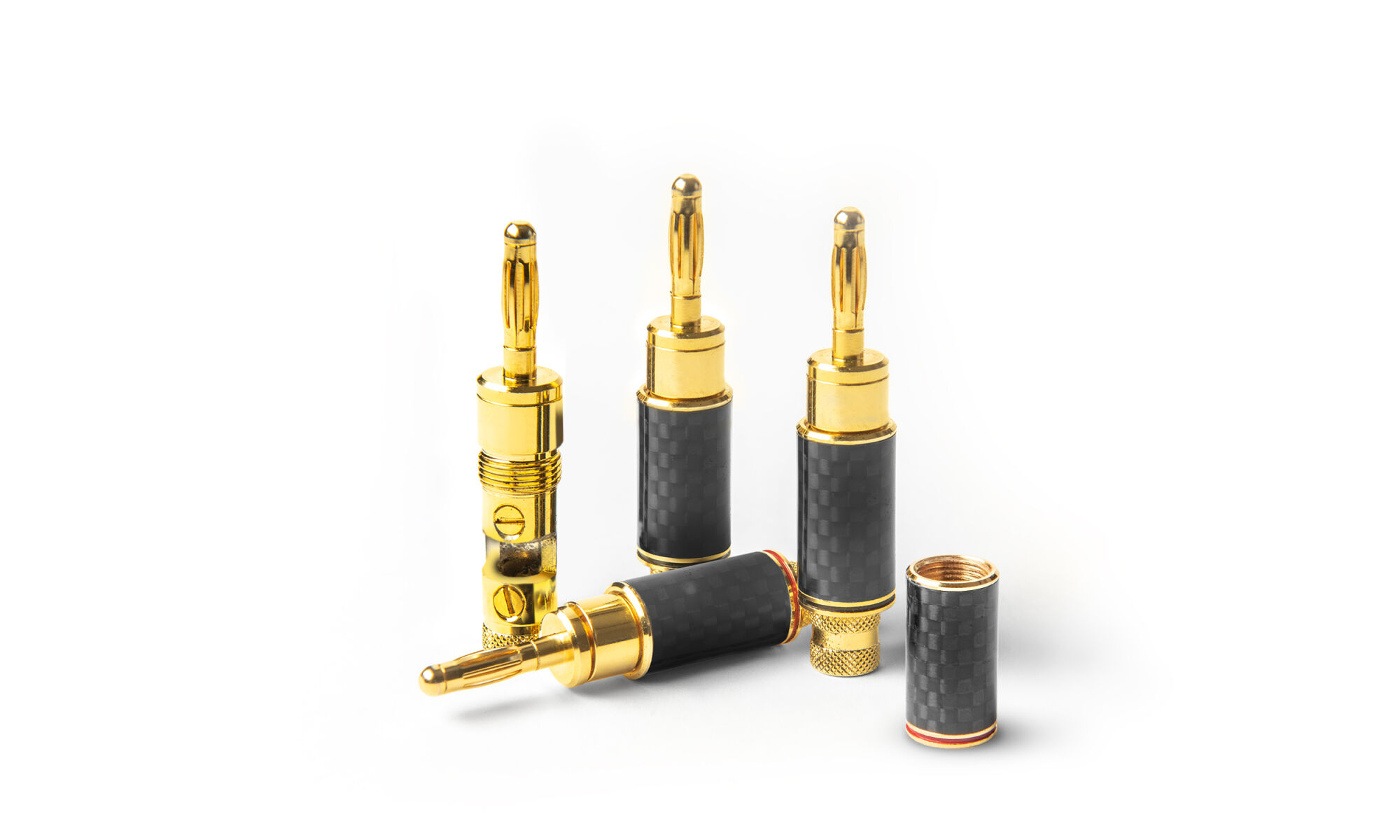 TCI Black CF Banana Gold Plated 4mm